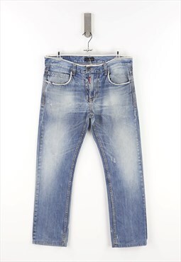 DSquared2 Regular Fit High Waist Jeans in Dark Denim - 50