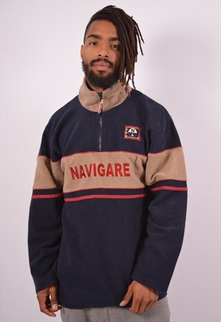 VINTAGE NAVIGARE FLEECE JUMPER BLUE