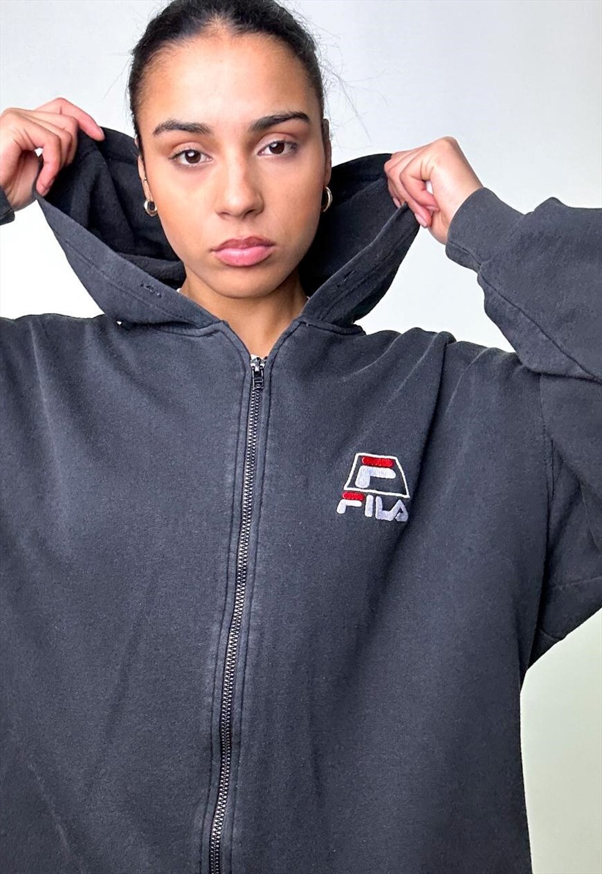 Black 2024 fila hoodie