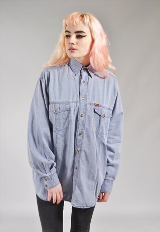 VINTAGE WRANGLER LILAC PURPLE DENIM SHIRT