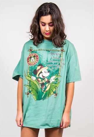 VINTAGE 90'S GREEN MICKEY MOUSE FLORIDA T-SHIRT