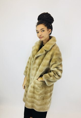 VINTAGE 80S FAUX FUR COAT