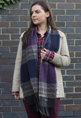 VINTAGE CASHMERE CHECKED SCARF-AS112