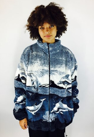 DOLPHIN TEDDY BEAR FLEECE JACKET