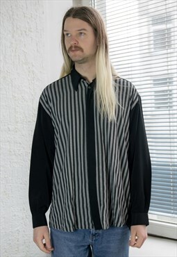 Vintage 80's Black Striped Shirt