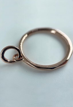 VKBYVERA Rose Gold Effect Silver Ring Rhodium Plated