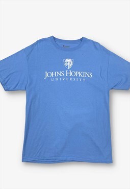 Vintage Champion Johns Hopkins T-Shirt Blue Large BV19265