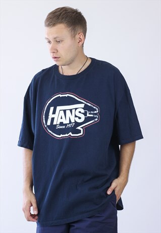 MENS HAN SOLO STAR WARS MILLENNIUM FALCON LOGO T-SHIRT