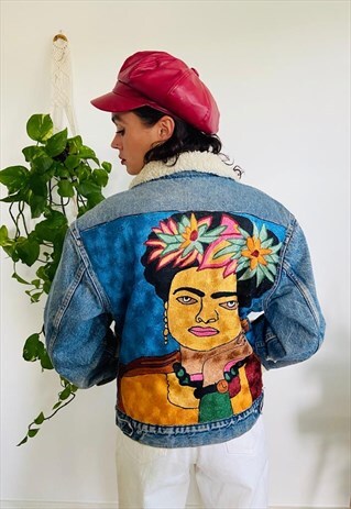 HAND EMBROIDERED FRIDA KAHLO LEVI JACKET