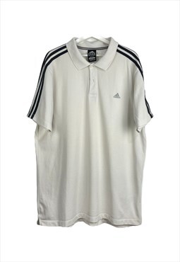 Vintage Adidas Polo Shirt in White XXL