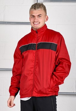 Vintage Starter Jacket in Red Windbreaker Rain Coat Large