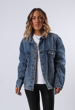 LEVIS DENIM JACKET BLACK TAB OVERSIZED FITTED UK 18 (6AJ)