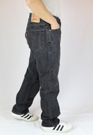 MENS VINTAGE LEVIS 505 JEANS W34 L32 REGULAR FIT FADED ZIP