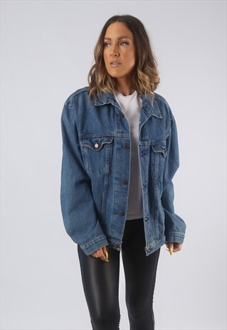 VINTAGE DENIM JACKET OVERSIZED FITTED UK 16 XL (BCB)