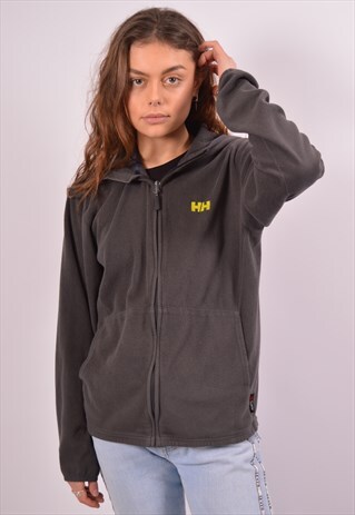 VINTAGE HELLY HANSEN FLEECE HOODIE SWEATER GREY