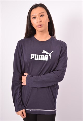 VINTAGE PUMA TOP LONG SLEEVE NAVY BLUE