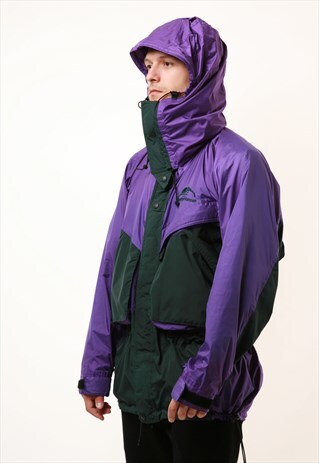 90S VINTAGE OLDSCHOOL HELLY HANSEN HOODED SHELL JACKET 15467