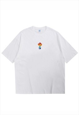 Kalodis Simple Colorful Dice Embroidered T-Shirt