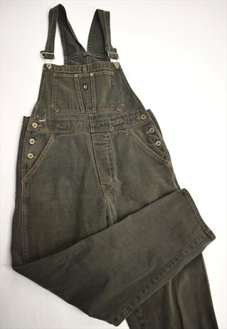 VINTAGE 90S I-J FADED GREEN DENIM DUNGAREES
