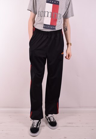 ADIDAS MENS TRACKSUIT TROUSERS W36 L30 BLACK 90'S