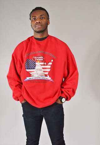 VINTAGE NEVADA PALACE CASINO SWEATSHIRT RED
