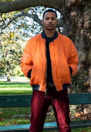 UNISEX VINTAGE 90S REVERSIBLE BOMBER JACKET