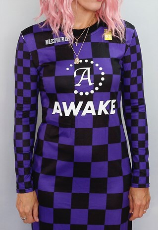 LONG CHECKER BOARD AWAKE/POSITIVE FESTIVAL DRESS