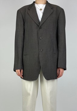 Armani Vintage Blazer Jacket 90s Brown Suit Mens