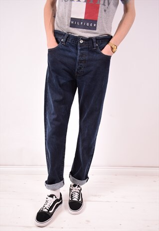 LEVI'S 501 MENS VINTAGE JEANS W34 L32 BLUE 90S