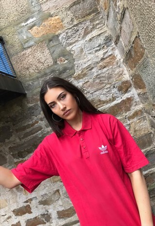 ADIDAS ORIGINALS VINTAGE UNISEX POLO SHIRT RED