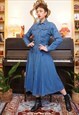 Vintage 90s Denim Midi Dress with Corset Waist