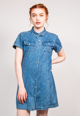 VINTAGE 90'S BLUE CALVIN KLEIN DENIM DRESS