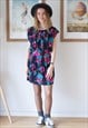 NAVY BLUE FLORAL SLEEVELESS DRESS