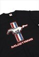 MUSTANG BLACK T-SHIRT, FRUIT OF THE LOOM HEAVY LABEL