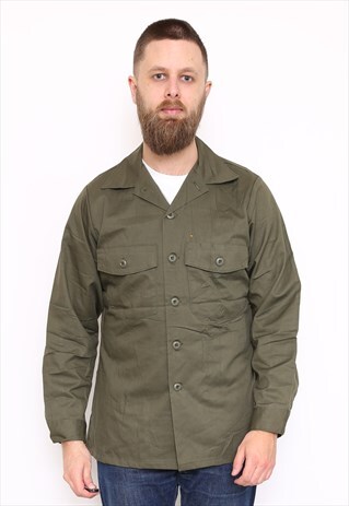 VINTAGE OG-507 MILITARY GREEN OVERSHIRT JACKET