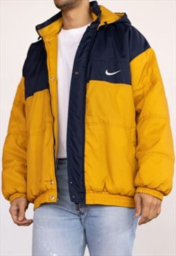 Vintage Nike Jacket Logo on back in Yellow XL