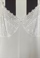 VINTAGE 80S WHITE LACE SLIP NIGHTIE, ST MICHAEL, UK10 