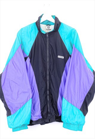 turquoise and purple jacket