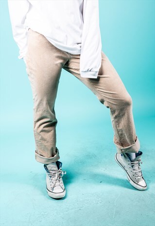 VINTAGE BOOT CUT JEANS IN BEIGE CORDUROY