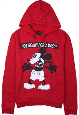 Vintage 90's Diseny Hoodie Mickey Mouse Pullover Red XSmall