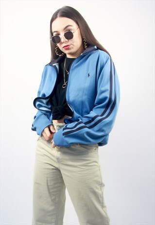 90'S RETRO BLUE OVERSIZED TRACK JACKET