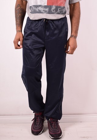 LOTTO MENS VINTAGE TRACKSUIT TROUSERS MEDIUM BLUE 90S