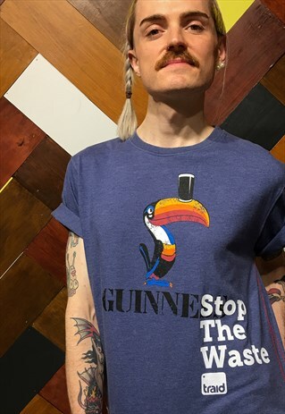 STOP THE WASTE SHORT SLEEVE BLUE TEE SHIRT