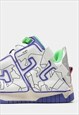 PLATFORM HIGH TOPS GRAFFITI PATCH TRAINERS SKATER SHOES 