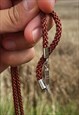 VINTAGE 70S CLOISONNE BRAIDED TASSEL MEDALLION