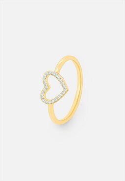 Women's Gold Ring With Open Heart