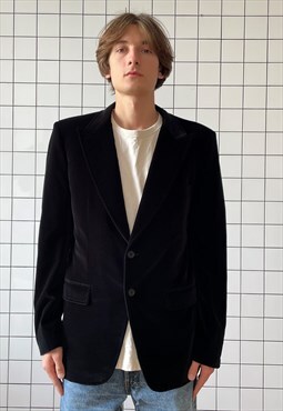 PRADA Blazer Jacket Coat Velour Black 