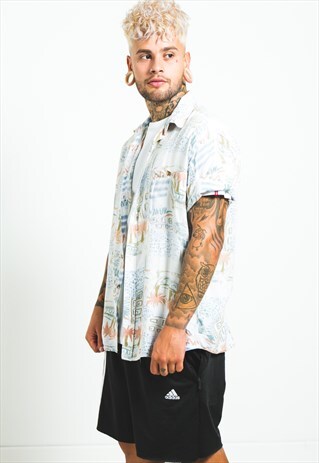 VINTAGE 80S HAWAIIAN SHORT SLEEVE SHIRT/ S5930