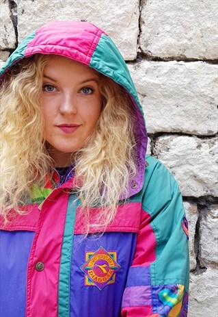 VINTAGE DIADORA COLOURFUL PADDED JACKET COAT