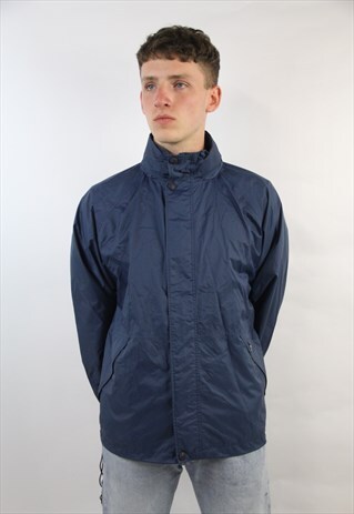 VINTAGE K-WAY 90S NAVY ZIP-UP SPORTS JACKET